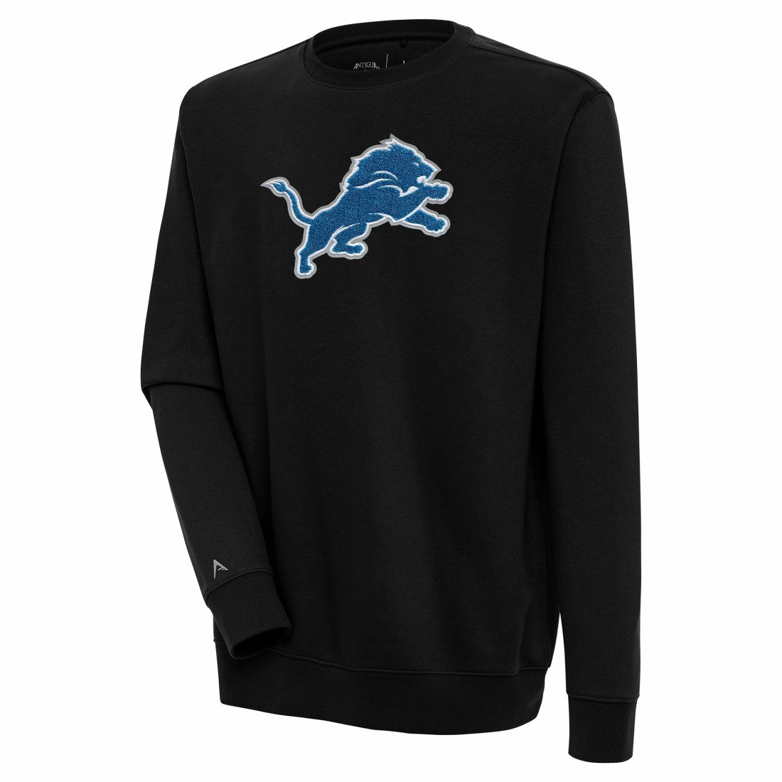 Detroit Lions Antigua Victory Crewneck Pullover Sweatshirt - Black - NFL