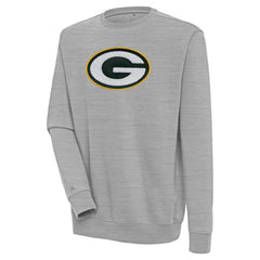 Green Bay Packers Antigua Victory Crewneck Pullover Sweatshirt - Heather Gray - NFL