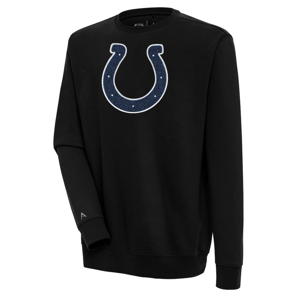 Indianapolis Colts Antigua Victory Crewneck Pullover Sweatshirt - Black - NFL
