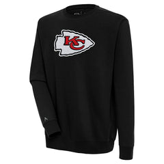 Kansas City Chiefs Antigua Victory Crewneck Pullover Sweatshirt - Black - NFL