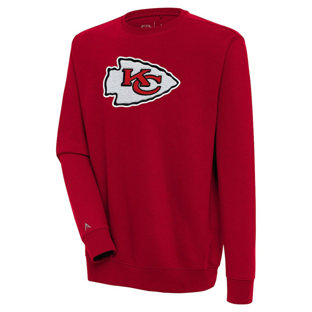 Kansas City Chiefs Antigua Victory Crewneck Pullover Sweatshirt - Red - NFL