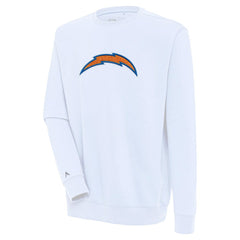 Los Angeles Chargers Antigua Victory Crewneck Pullover Sweatshirt - White - NFL