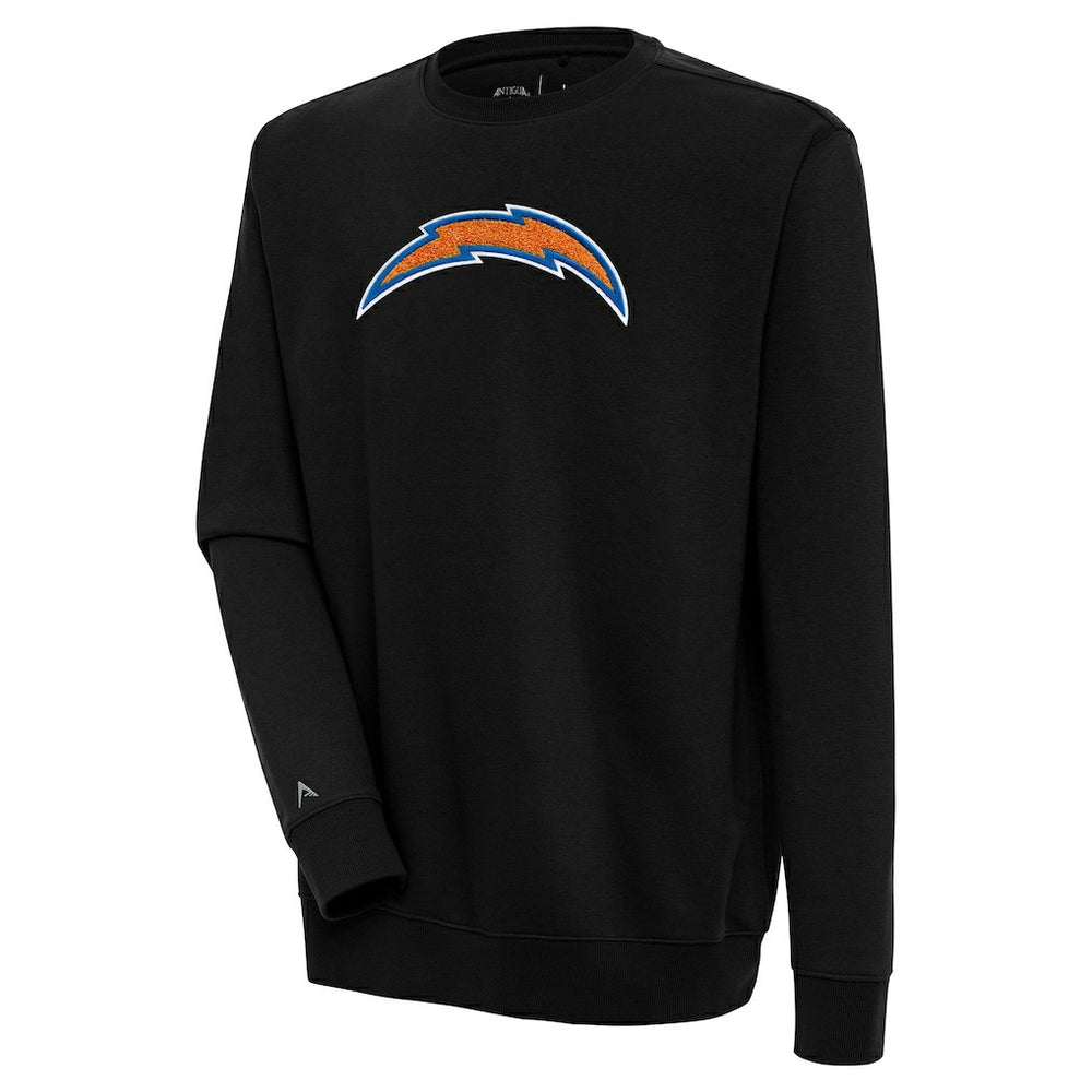 Los Angeles Chargers Antigua Victory Crewneck Pullover Sweatshirt - Black - NFL