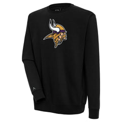Minnesota Vikings Antigua Victory Crewneck Pullover Sweatshirt - Black - NFL