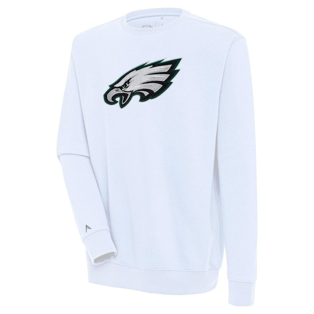 Philadelphia Eagles Antigua Victory Crewneck Pullover Sweatshirt - White - NFL