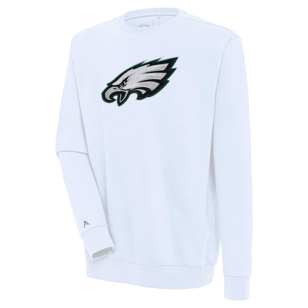 Philadelphia Eagles Antigua Victory Crewneck Pullover Sweatshirt - White - NFL