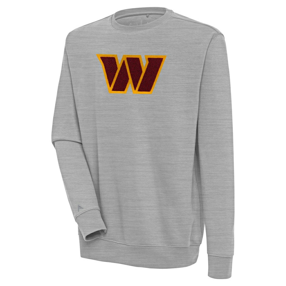 Washington Commanders Antigua Victory Crewneck Pullover Sweatshirt - Heather Gray - NFL