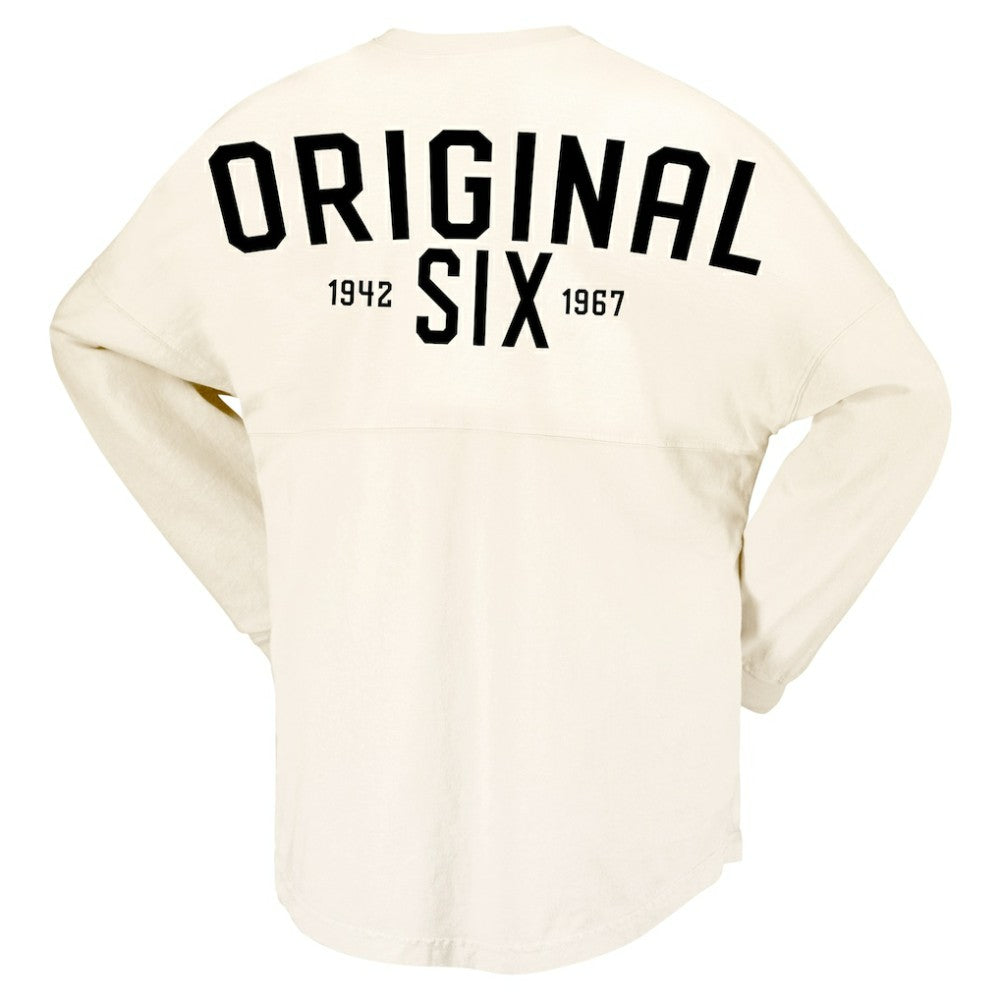 Toronto Maple Leafs Fanatics Women's Original Six Lace-Up Spirit Jersey Long Sleeve T-Shirt - Cream | Fanatics on sale