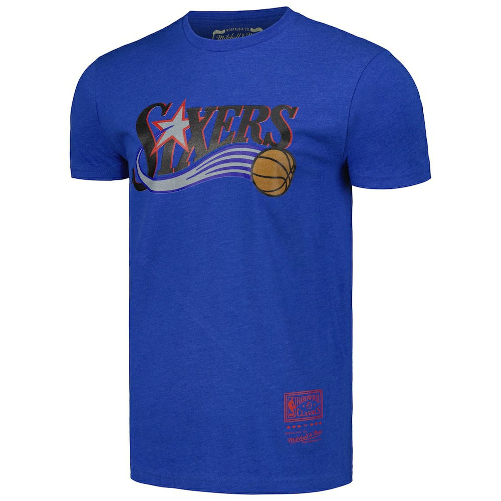 Mitchell & Ness Philadelphia 76ers Unisex Hardwood Classics MVP Throwback Logo T-Shirt Royal