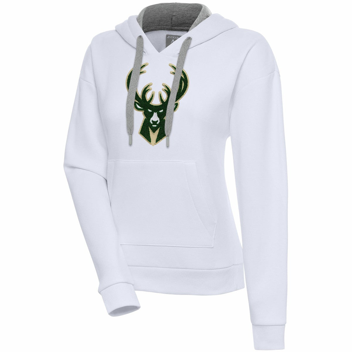 Milwaukee Bucks Antigua Women's Victory Pullover Hoodie White