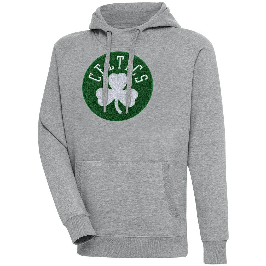Boston Celtics Antigua Victory Pullover Hoodie Heather Gray