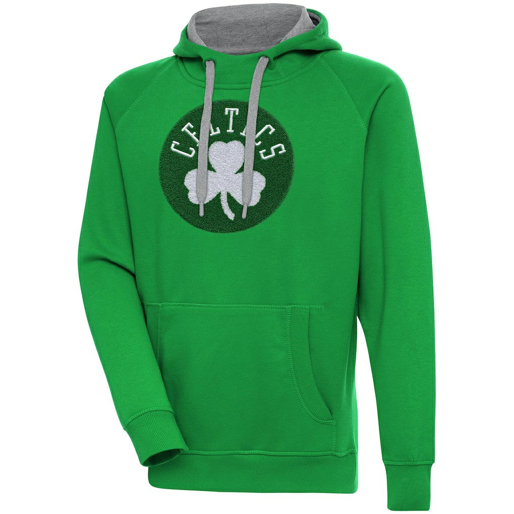 Boston Celtics Antigua Victory Pullover Hoodie Kelly Green