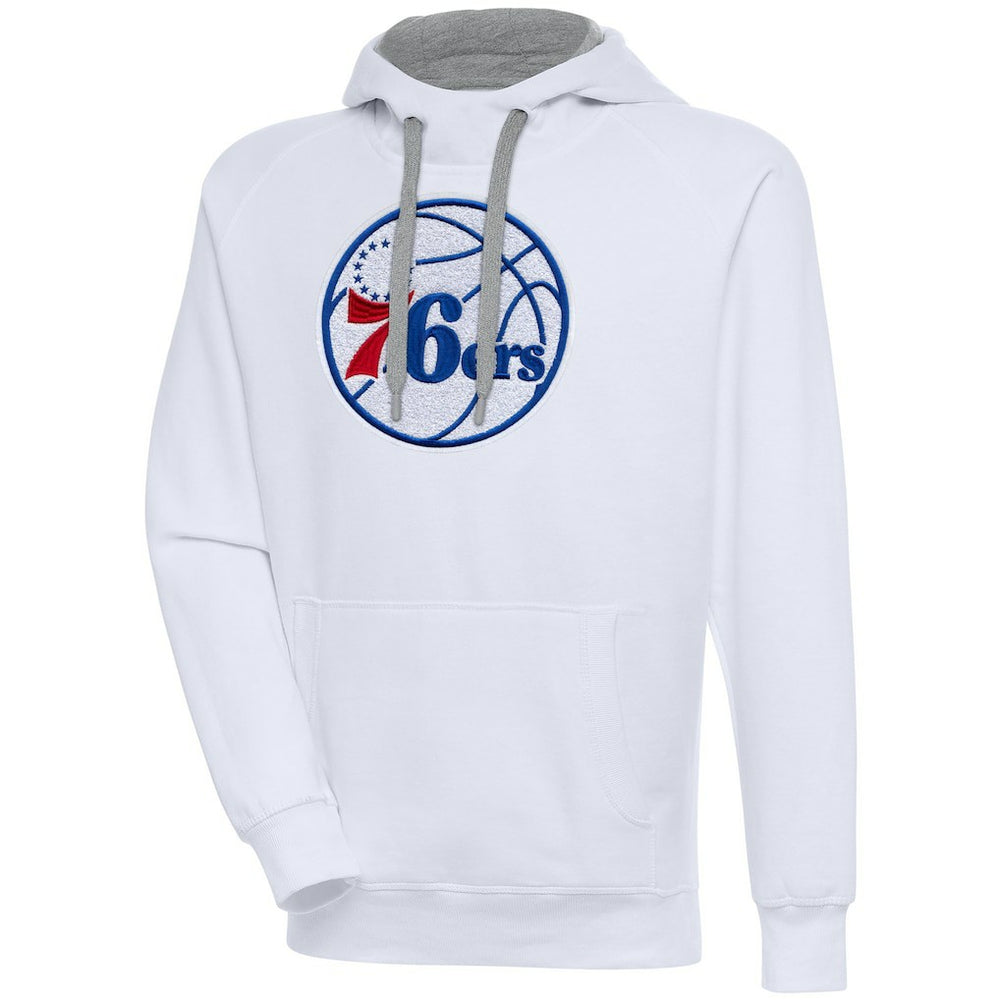 Philadelphia 76ers Antigua Victory Pullover Hoodie White