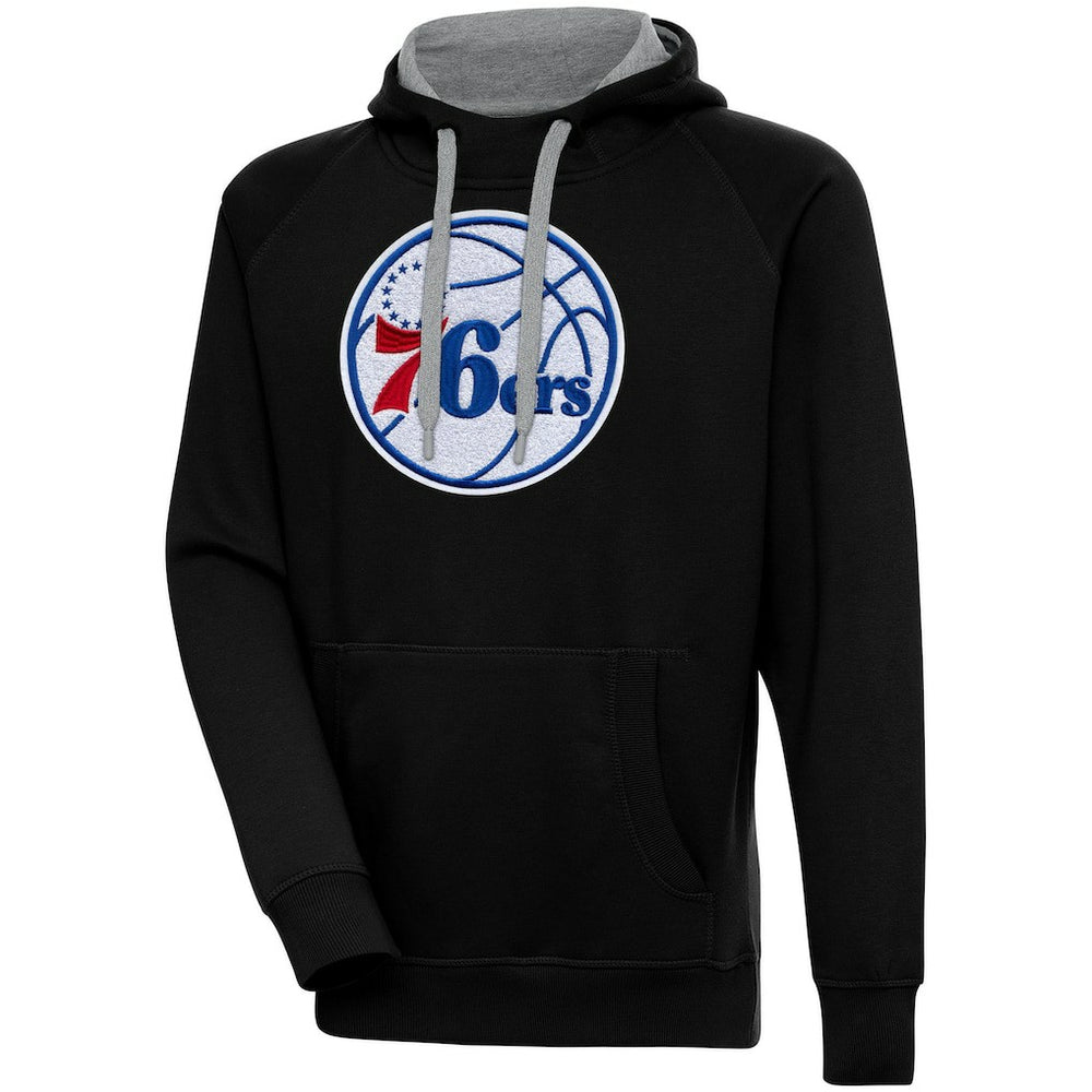 Philadelphia 76ers Antigua Victory Pullover Hoodie Black