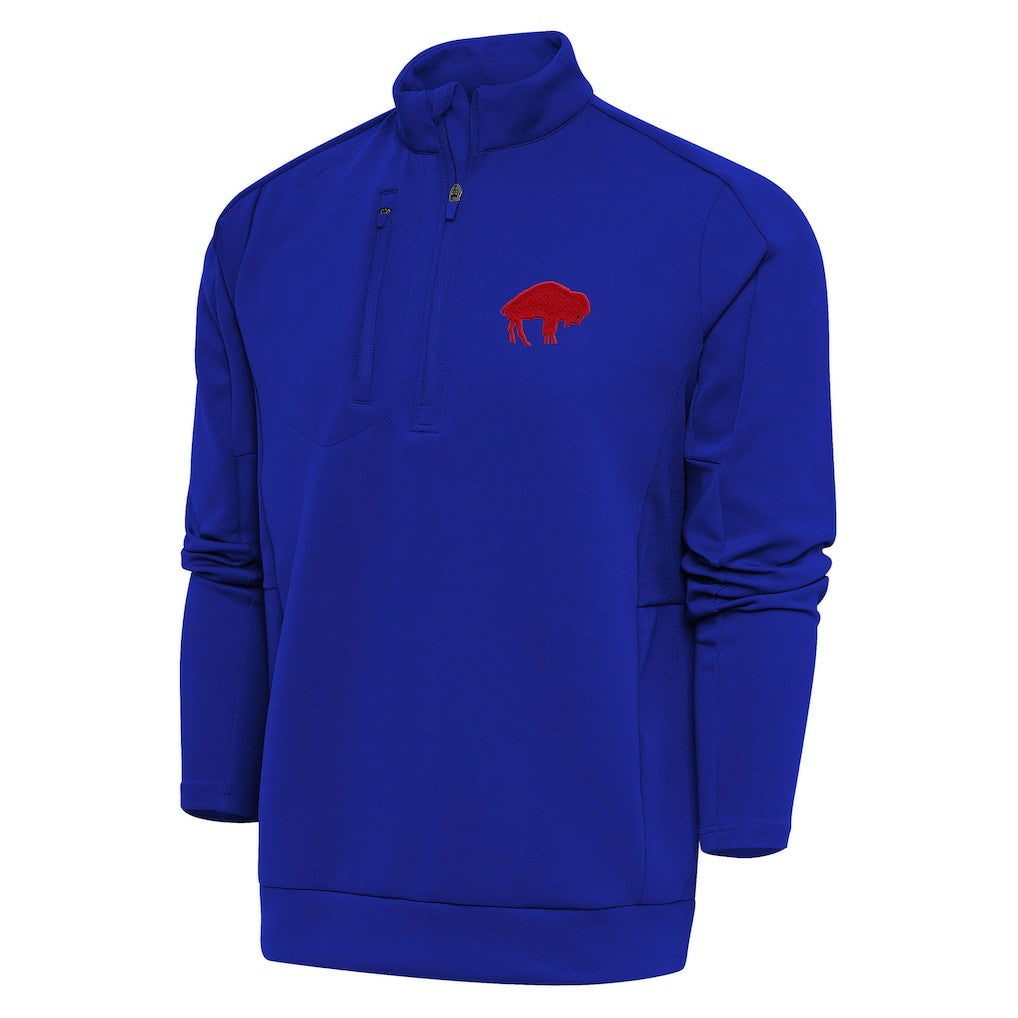 Buffalo Bills Adult Throwback Logo Generation Quarter-Zip Pullover Top - Royal - NFL