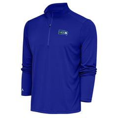 Seattle Seahawks Adult Throwback Logo Tribute Quarter-Zip Pullover - Royal - NFL