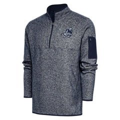 Dallas Cowboys Adult Throwback Logo Fortune Quarter-Zip Pullover Jacket - Heather Navy - NFL