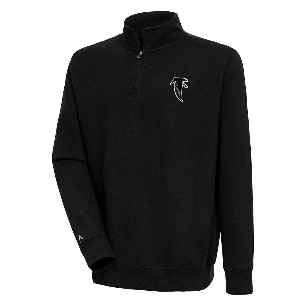 Atlanta Falcons Adult Throwback Logo Victory Quarter-Zip Pullover Top - Black - NFL