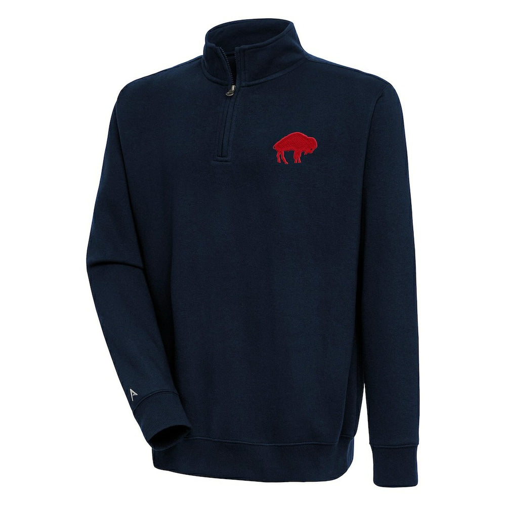 Buffalo Bills Adult Throwback Logo Victory Quarter-Zip Pullover Top - Navy - NFL