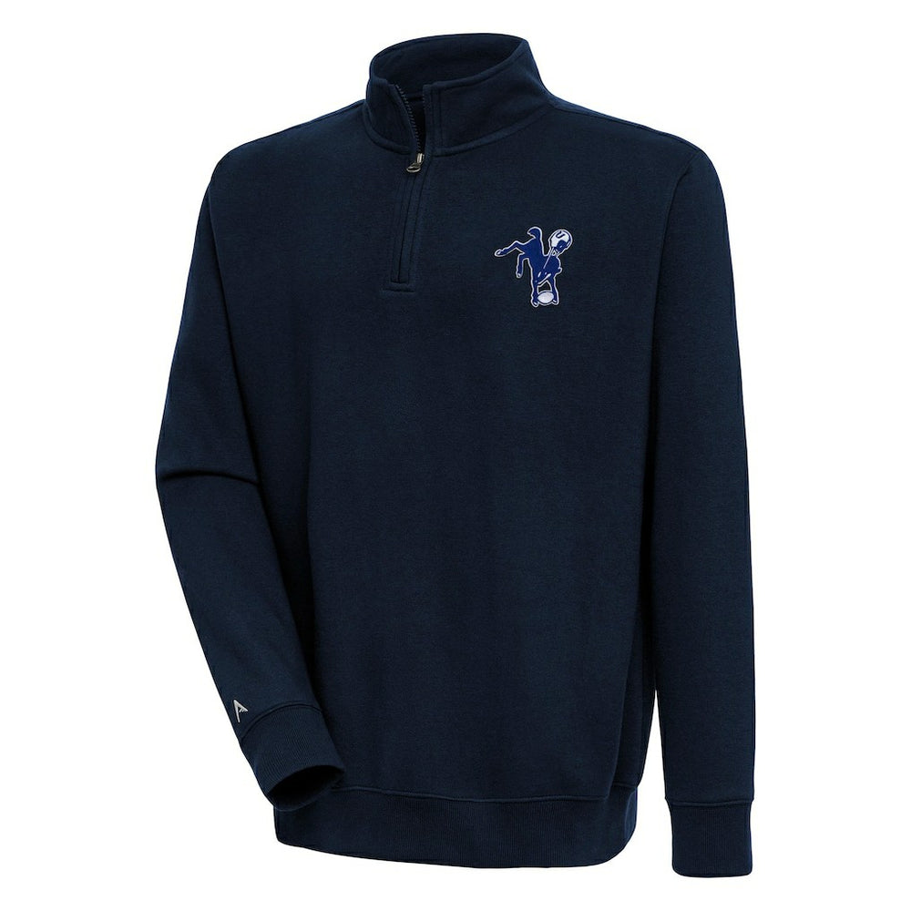 Indianapolis Colts Adult Throwback Logo Victory Quarter-Zip Pullover Top - Navy - NFL
