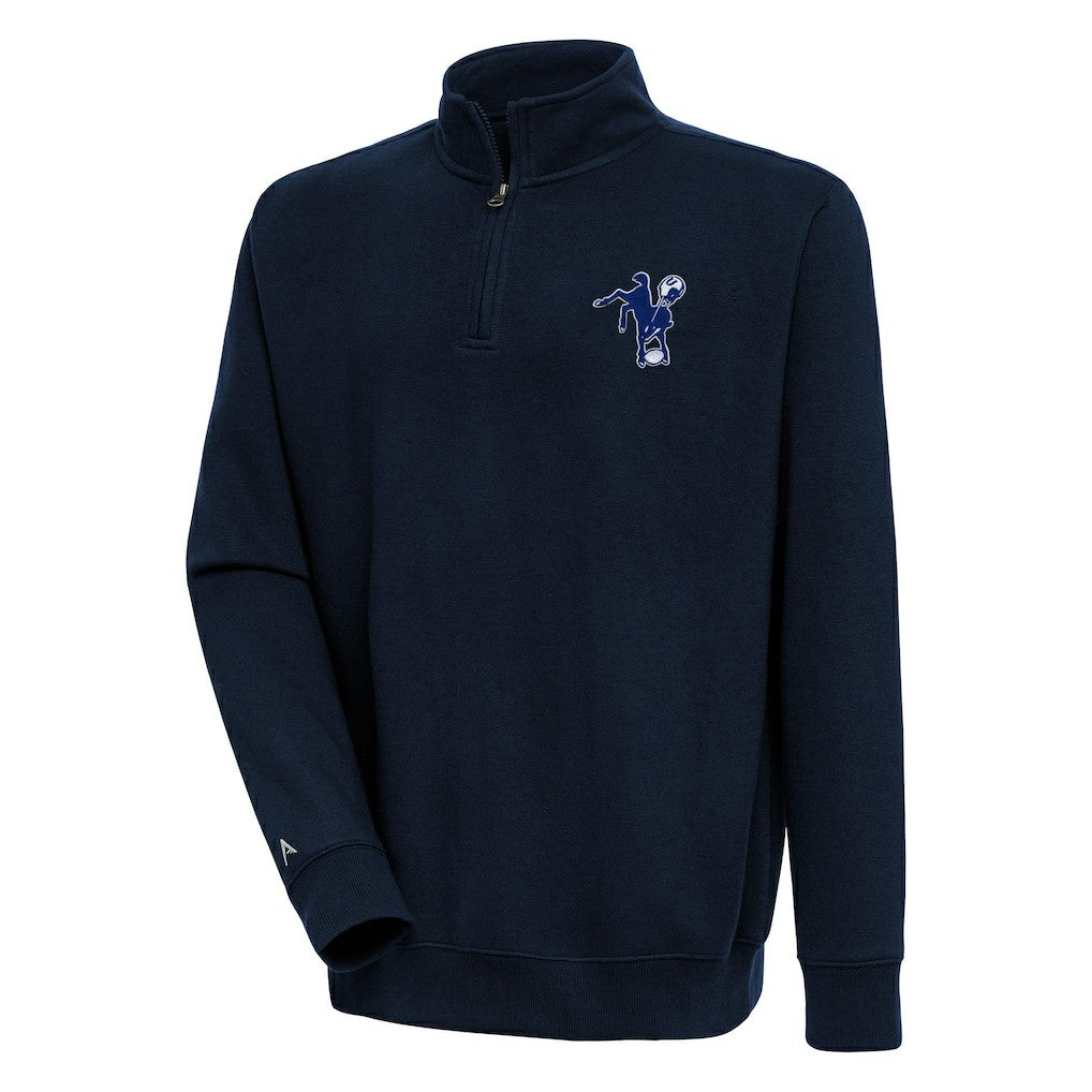Indianapolis Colts Adult Throwback Logo Victory Quarter-Zip Pullover Top - Navy - NFL