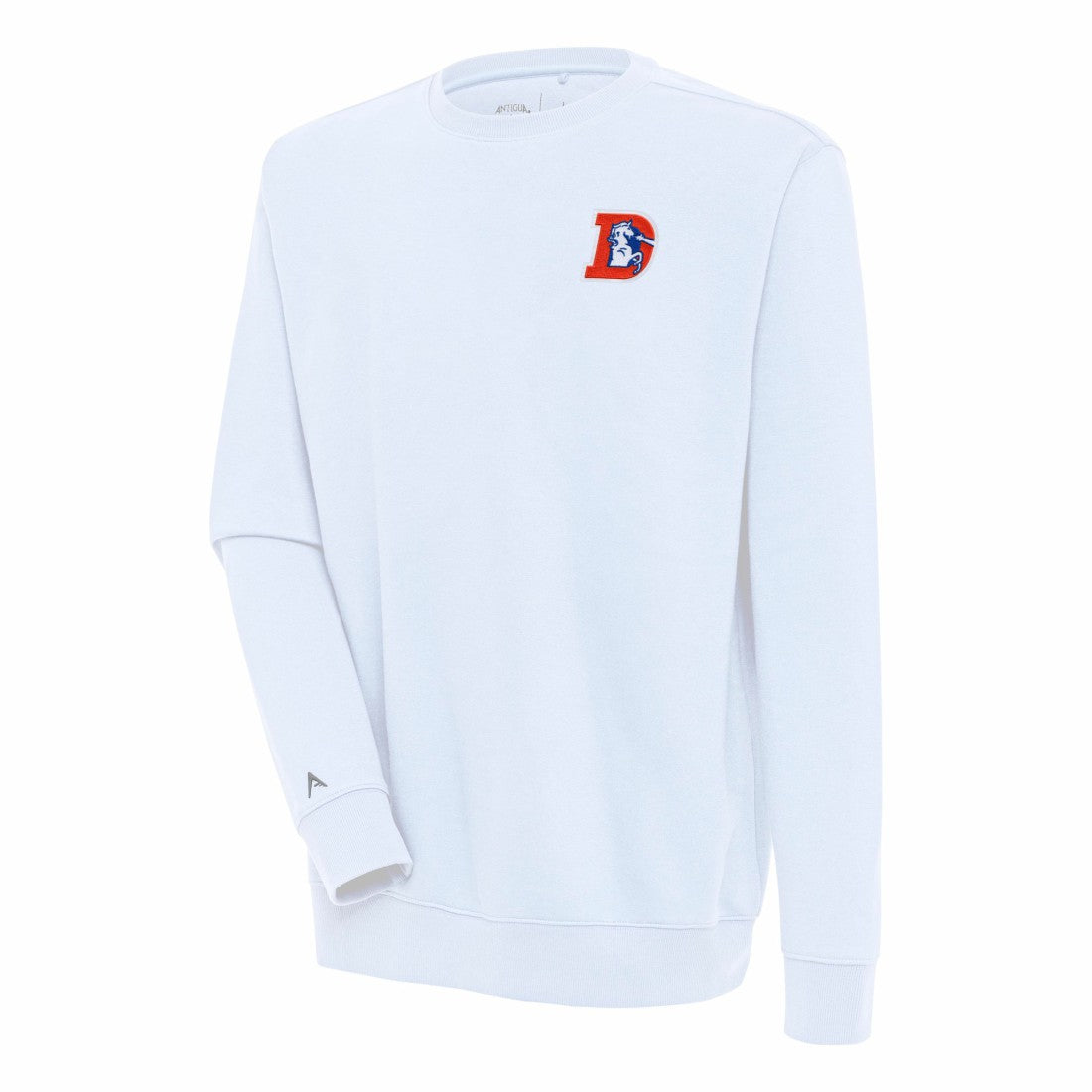 Denver Broncos Adult Throwback Logo Victory Pullover Sweatshirt - White - NFL
