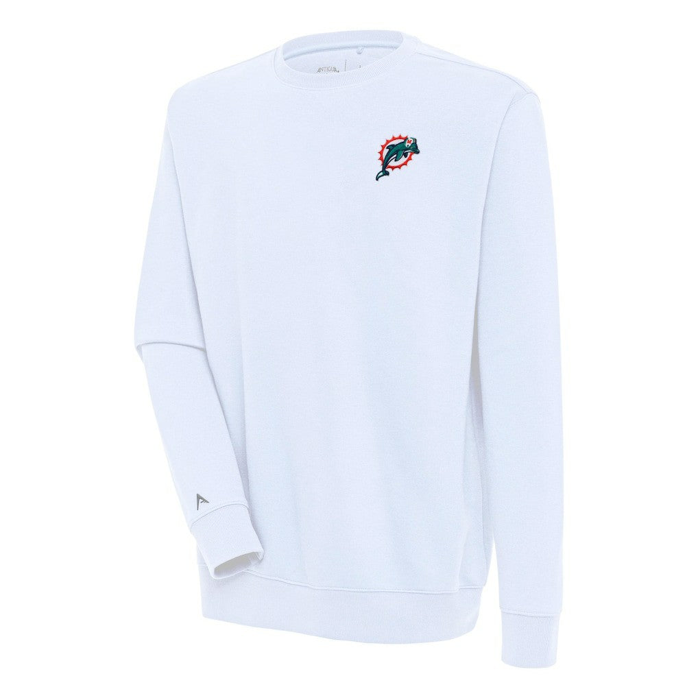 Miami Dolphins Adult Throwback Logo Victory Pullover Sweatshirt - White - NFL