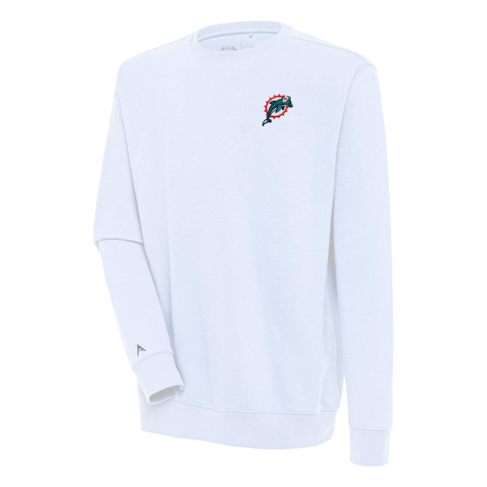 Miami Dolphins Adult Throwback Logo Victory Pullover Sweatshirt - White - NFL
