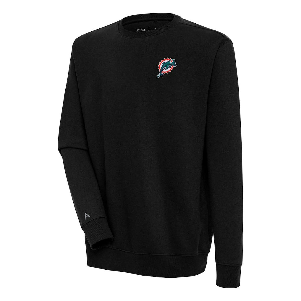 Miami Dolphins Adult Throwback Logo Victory Pullover Sweatshirt - Black - NFL