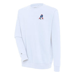 New England Patriots Adult Throwback Logo Victory Pullover Sweatshirt - White - NFL