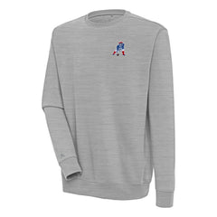 New England Patriots Adult Throwback Logo Victory Pullover Sweatshirt - Heather Gray - NFL