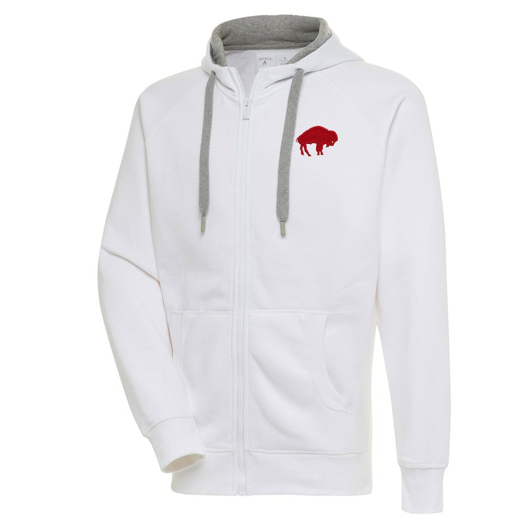Buffalo Bills Adult Throwback Logo Victory Full-Zip Hoodie - White - NFL