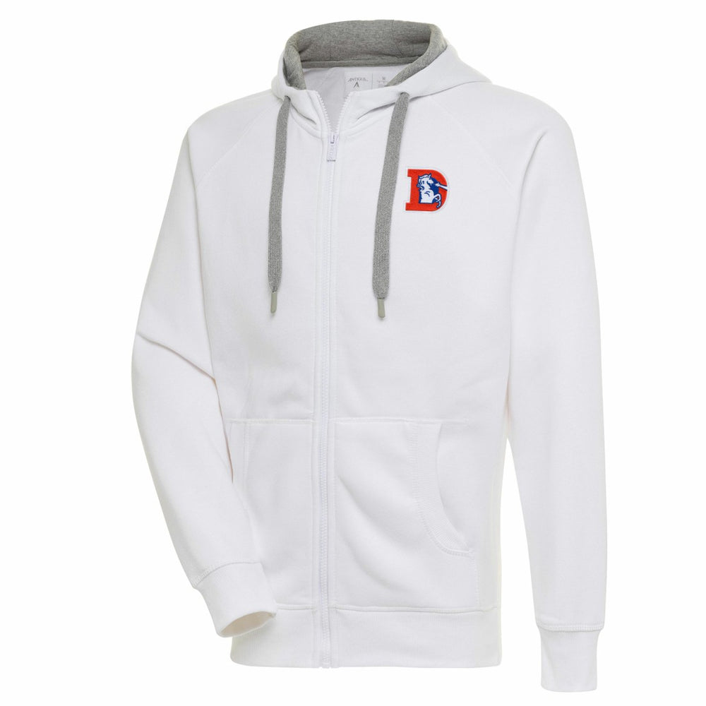 Denver Broncos Adult Throwback Logo Victory Full-Zip Hoodie - White - NFL