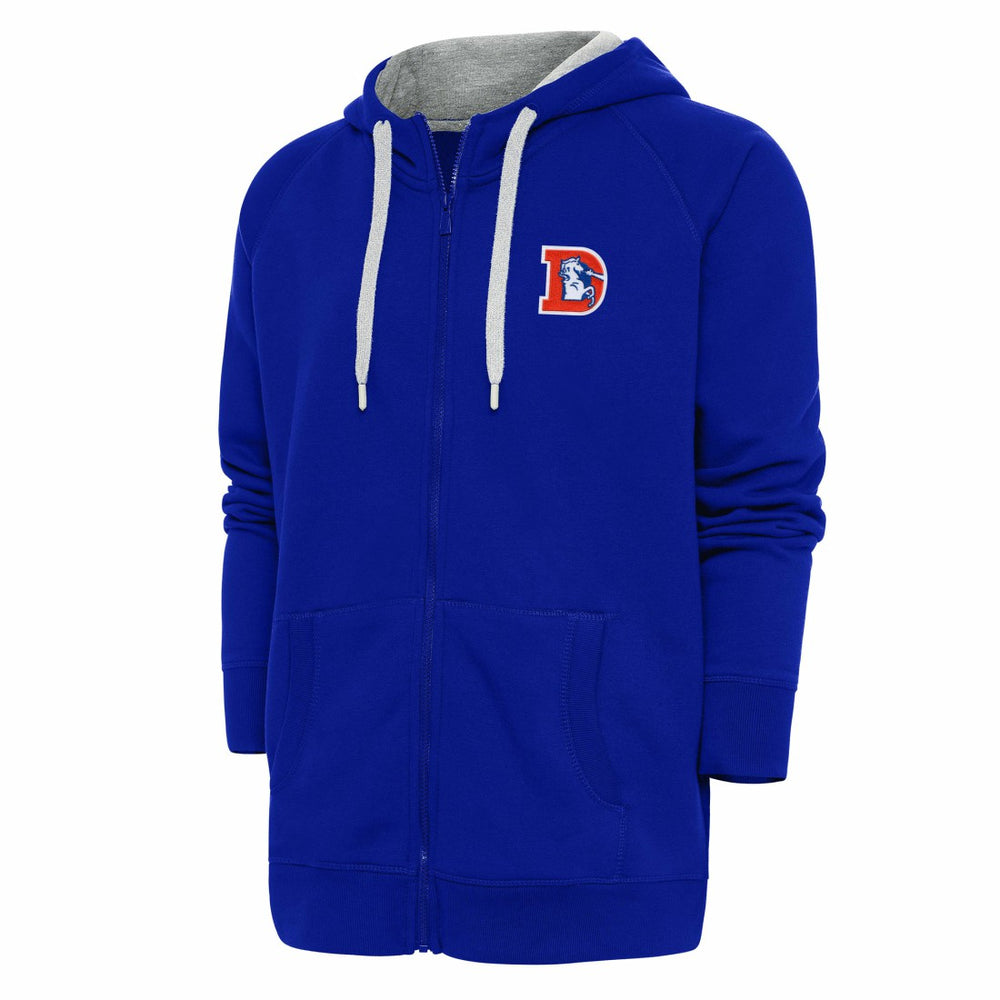 Denver Broncos Adult Throwback Logo Victory Full-Zip Hoodie - Royal - NFL