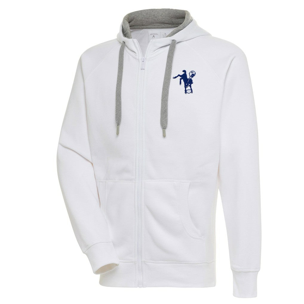 Indianapolis Colts Adult Throwback Logo Victory Full-Zip Hoodie - White - NFL