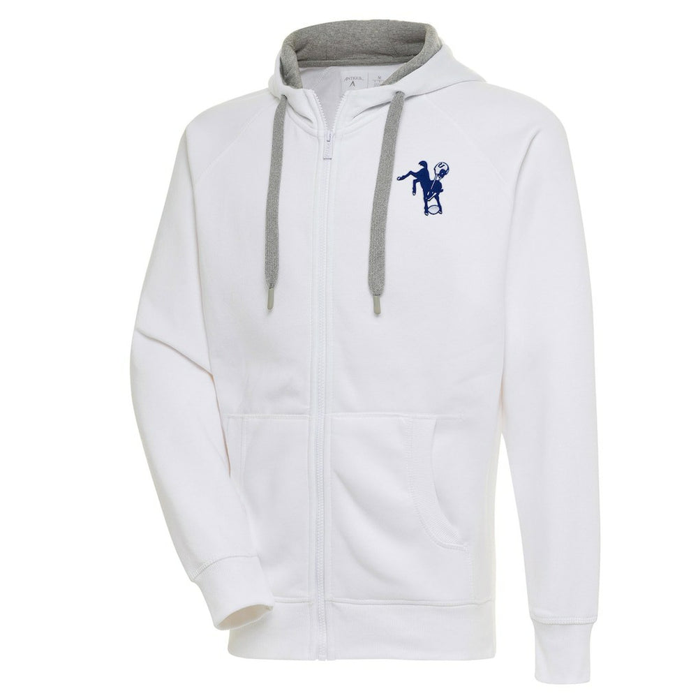 Indianapolis Colts Adult Throwback Logo Victory Full-Zip Hoodie - White - NFL