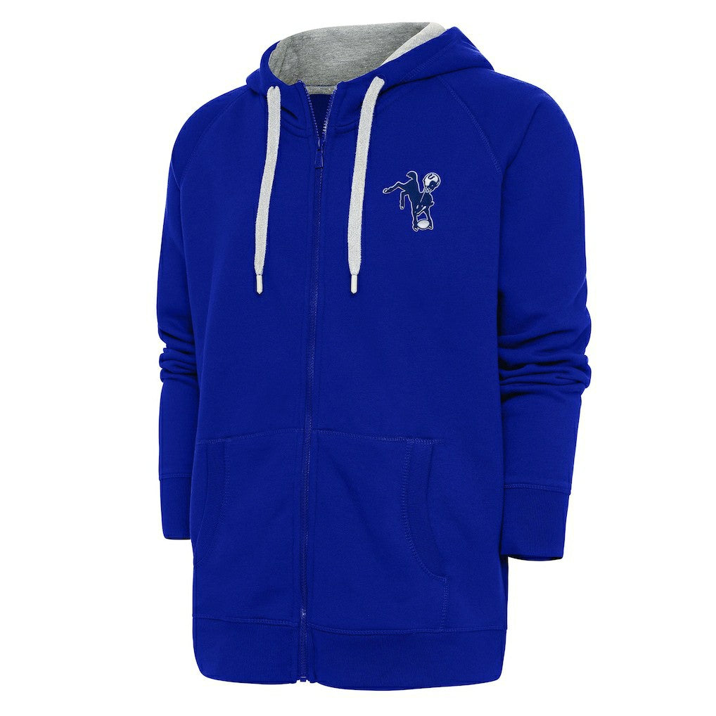 Indianapolis Colts Adult Throwback Logo Victory Full-Zip Hoodie - Royal - NFL