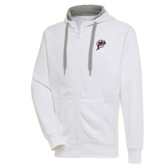 Miami Dolphins Adult Throwback Logo Victory Full-Zip Hoodie - White - NFL