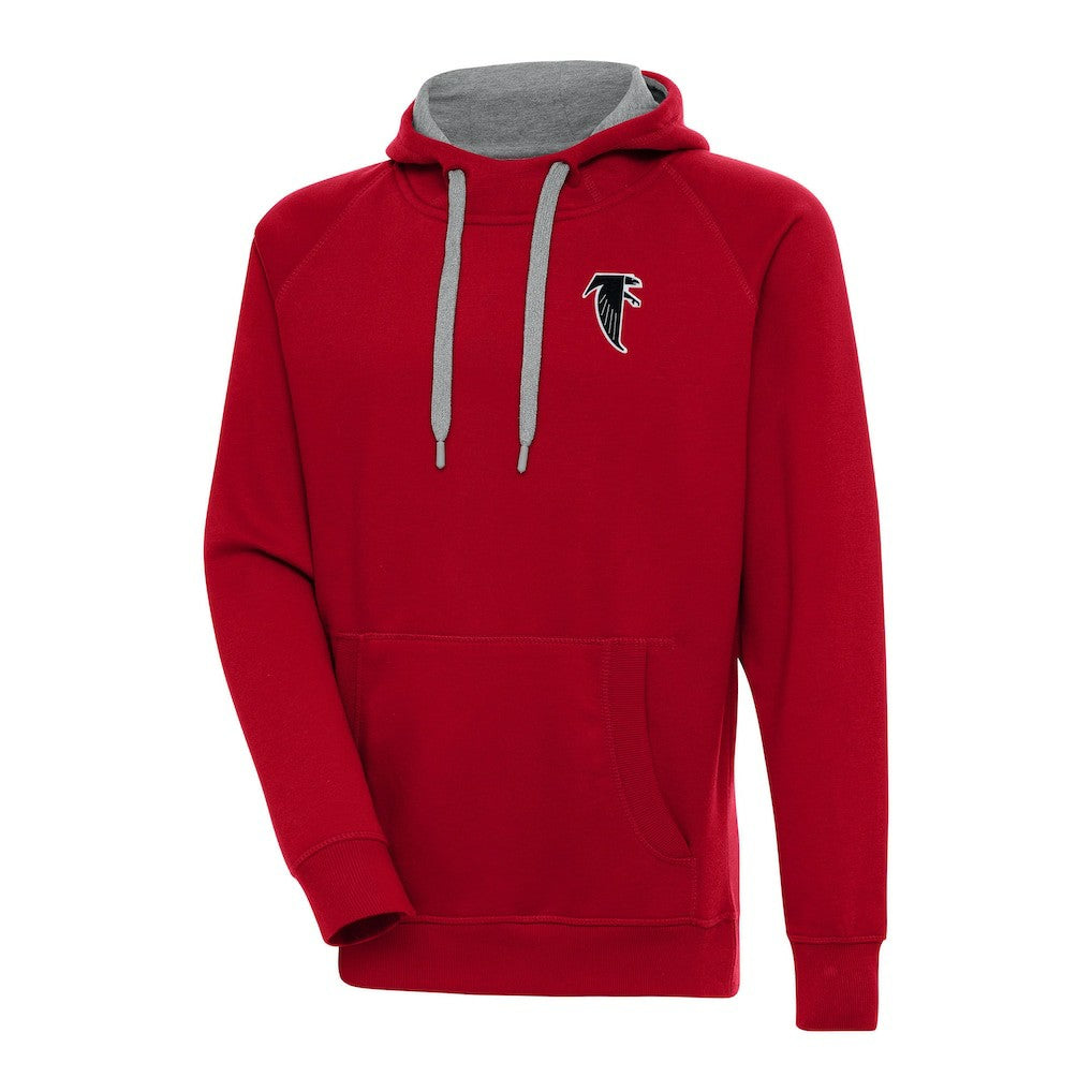 Atlanta Falcons Adult Throwback Logo Victory Pullover Hoodie - Red - NFL