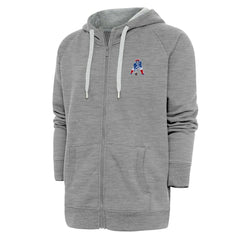 New England Patriots Adult Throwback Logo Victory Full-Zip Hoodie - Heather Gray - NFL