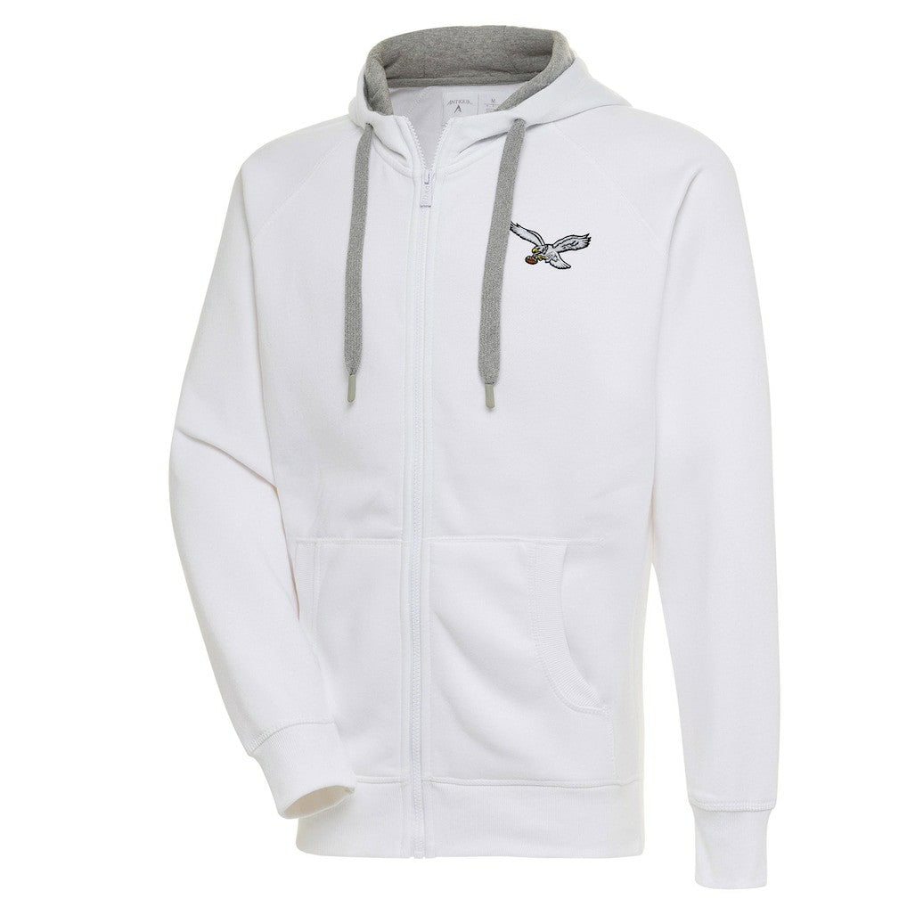 Philadelphia Eagles Adult Throwback Logo Victory Full-Zip Hoodie - White - NFL