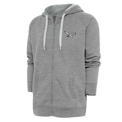 Philadelphia Eagles Adult Throwback Logo Victory Full-Zip Hoodie - Heather Gray - NFL