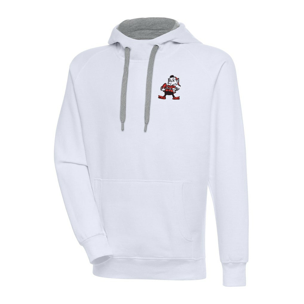 Cleveland Browns Adult Throwback Logo Victory Pullover Hoodie - White - NFL