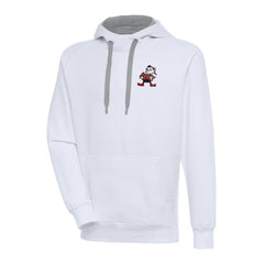 Cleveland Browns Adult Throwback Logo Victory Pullover Hoodie - White - NFL