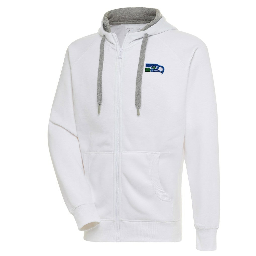 Seattle Seahawks Adult Throwback Logo Victory Full-Zip Hoodie - White - NFL