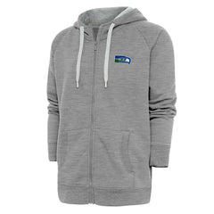 Seattle Seahawks Adult Throwback Logo Victory Full-Zip Hoodie - Heather Gray - NFL