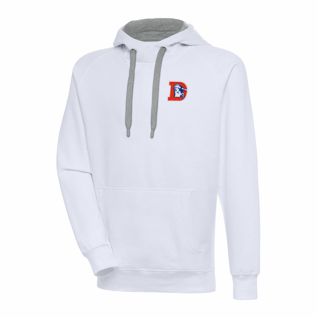 Denver Broncos Adult Throwback Logo Victory Pullover Hoodie - White - NFL