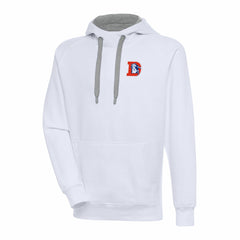 Denver Broncos Adult Throwback Logo Victory Pullover Hoodie - White - NFL