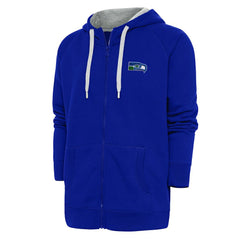 Seattle Seahawks Adult Throwback Logo Victory Full-Zip Hoodie - Royal - NFL