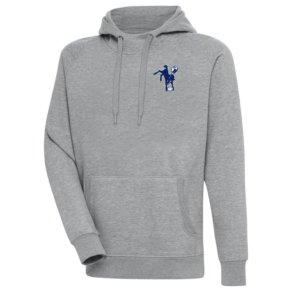 Indianapolis Colts Adult Throwback Logo Victory Pullover Hoodie - Heather Gray - NFL